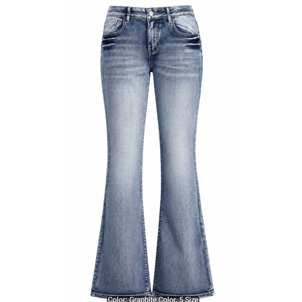 Women's curvy high waist bootcut flare jeans blue EU size S US size 4